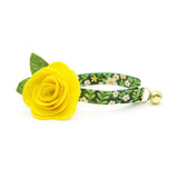 Made By Cleo - "Hazel" - Green Floral Cat Collar