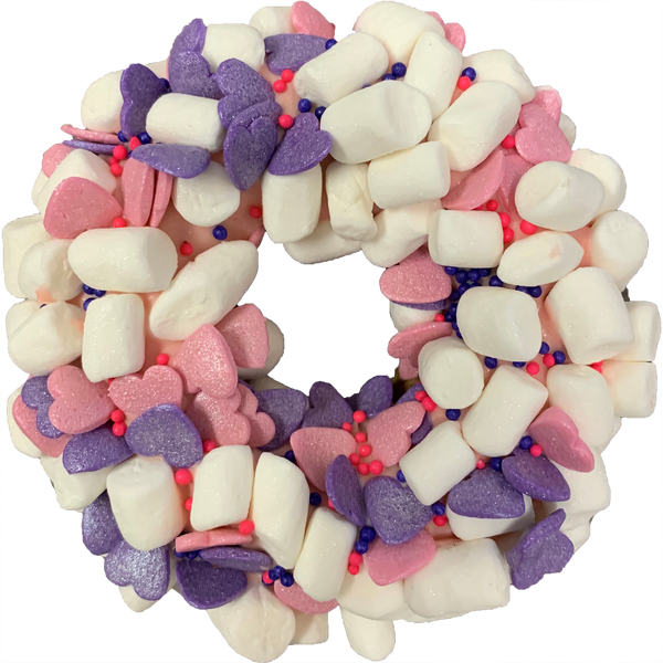 K9 Granola Factory Gourmet Donut,  Valentine's Marshmallow Candy Crunch Donut Dog Treat