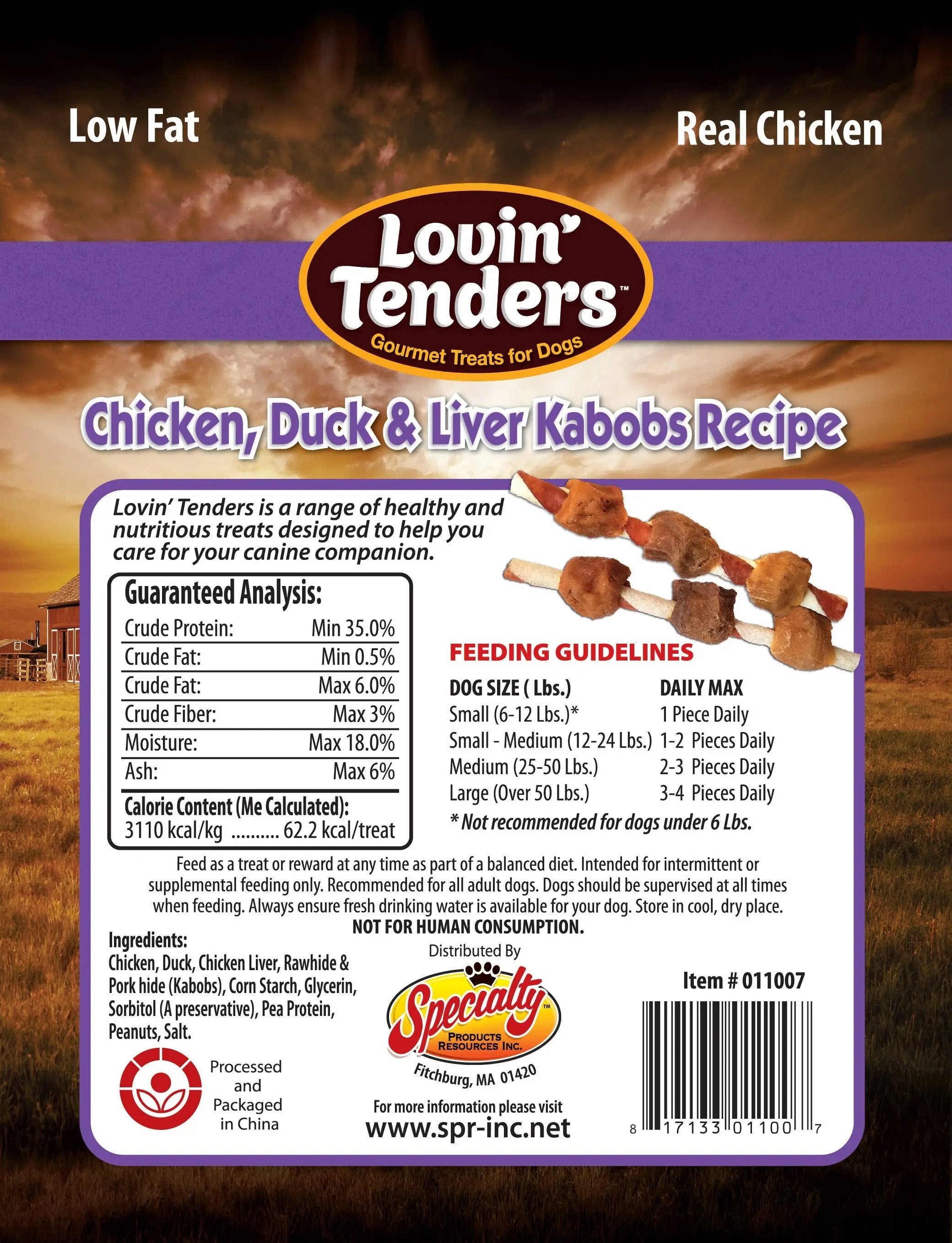 Lovin Tenders Lovin' Tenders Chicken, Duck, & Liver Kabobs, 7 oz