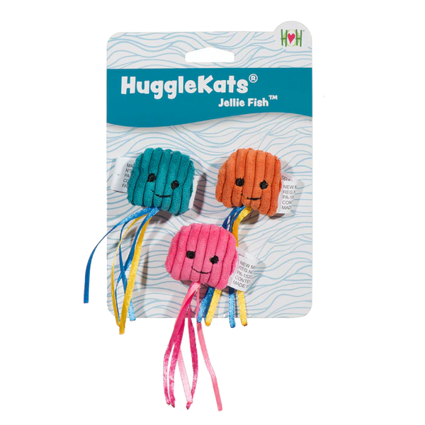 HuggleHound Cat Jellie Fish 3pk Cat Toy