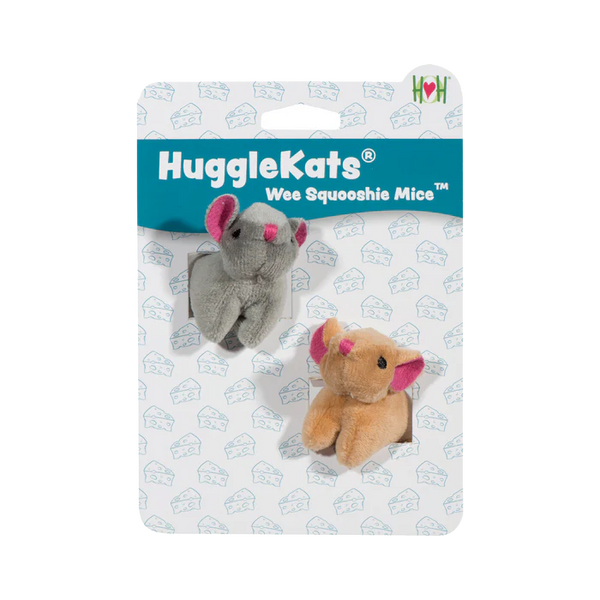 HuggleHound Cat Wee Squooshie Mice 2pk Cat Toy