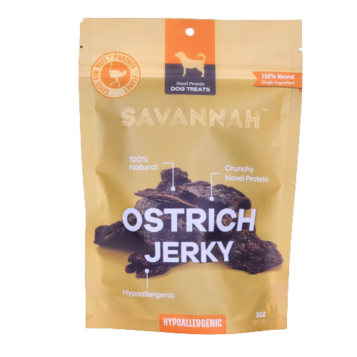 Savannah Pet Food Savannah Pet Food Ostrich Jerky Single ingredient Novel Protein Dog Treat