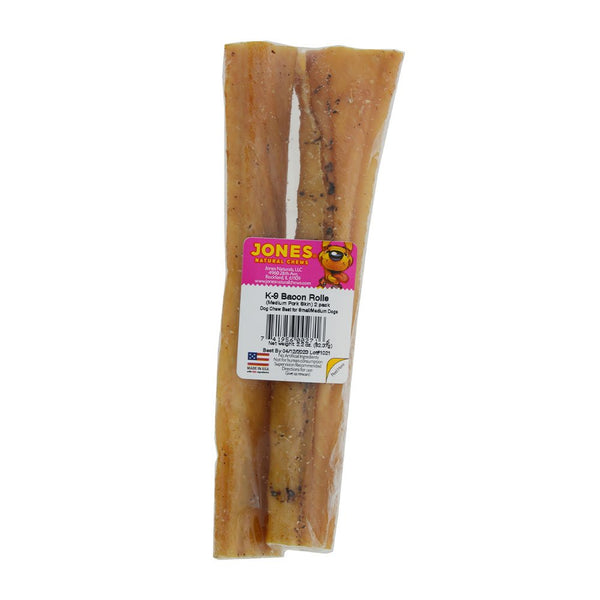 Jones Natural Chews k9 Bacon Roll Small 2pk Dog Chew