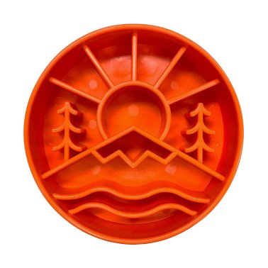 SodaPup Enrichment Bowl Great Outdoors Design Orange eBowl Slow Feeder for Dogs