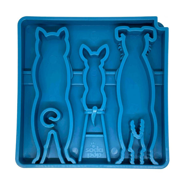 SodaPup Enrichment Tray Waiting Design Blue Slow Feeder for Dogs
