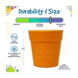 SodaPup Rubber Flower Pot Treat Dispenser & Enrichment Feeder for Dogs