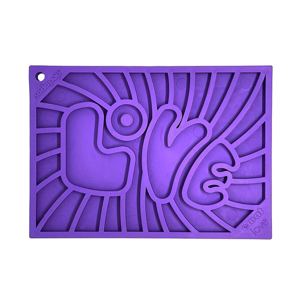 SodaPup Enrichment Mat Groovy Love Purple Lickmat for Dogs & Cats