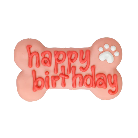 Bosco & Roxy's Happy Birthday Bone Pink Bakery Dog Treat