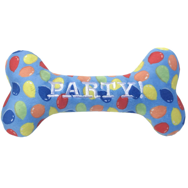 Huxley & Kent Party Time Bone Blue Dog Toy