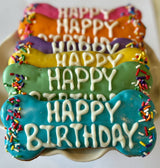 DELCO DOG CO. Happy Birthday Colorful 6" Bone Bakery Dog Treat