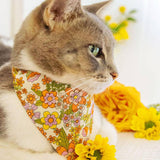 Made By Cleo - "Groovy Garden" - Retro Floral Bandana for Cats + Small Dogs