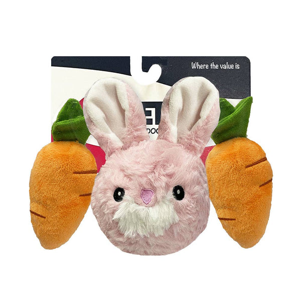 PETLOU EZ Squeaky Ball Triple Pack Rabbit & Carrot 4" Dog Toy