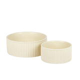 Park Life Designs JARDIN Ribbed Pet Bowl Collection with Modern Matte Exterior