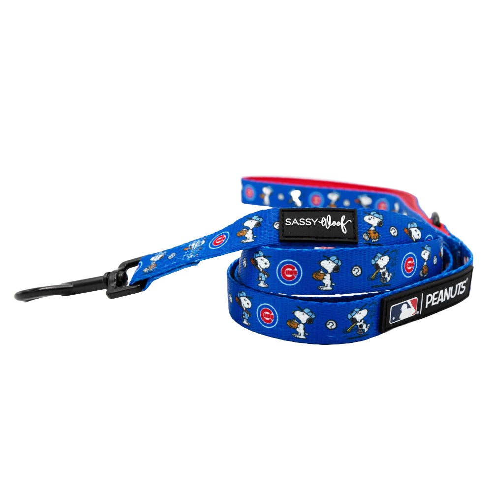 SASSY WOOF MLB x Peanuts Chicago Cubs Dog Leash