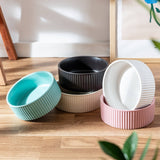 Park Life Designs JARDIN Ribbed Pet Bowl Collection with Modern Matte Exterior