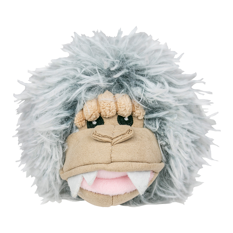 Tall Tails 2-in-1 Fetch Ball Yeti Head 4" Dog Toy