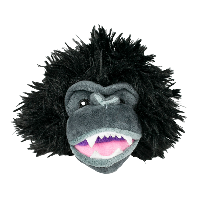 Tall Tails 2-in-1 Fetch Ball Gorilla Head 4" Dog Toy