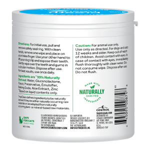 Tropiclean Fresh Breath Finger Dental Wipes for Dogs & Cats