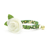 Made By Cleo - "Hazel" - Green Floral Cat Collar