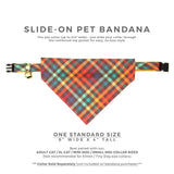 Made By Cleo - "Campfire" - Rainbow Plaid Bandana for Cat + Small Dog