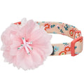 Blueberry Pet Detachable Pink Peony on Floral Dog Collar