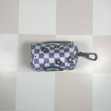 Chicago Dog Co. Purple Checkered Flowers Poop Bag Holder