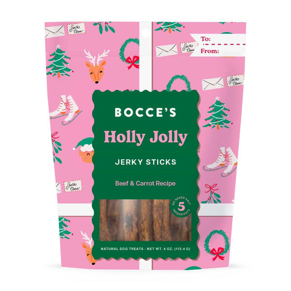 Bocce's Bakery Holiday Holly Jolly Jerky Sticks Dog Treats