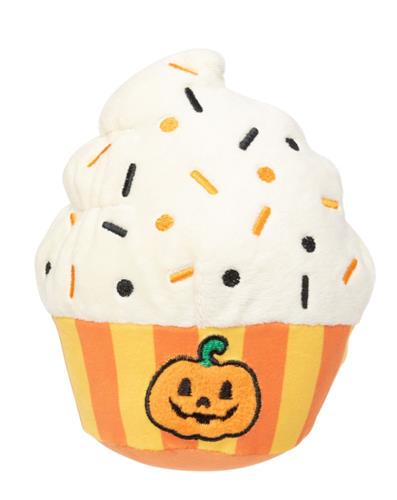 FuzzYard Happy Pumpkin Cupcake Plush Dog Toy