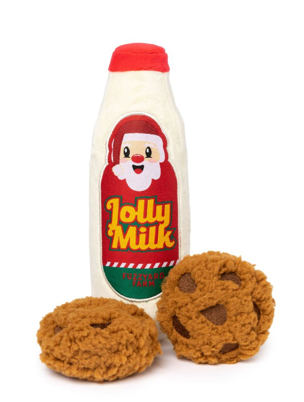 FuzzYard Jolly Milk & Cookies 3pk Plush Dog Toy