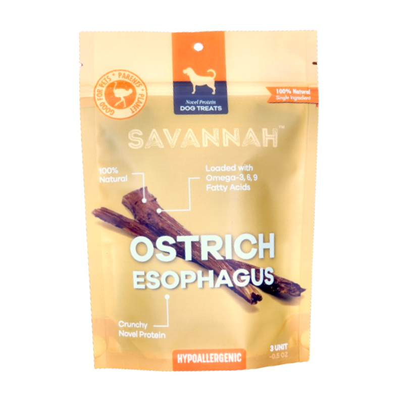 Savannah Pet Food Ostrich Esophagus Cuts Crunchy Goodness