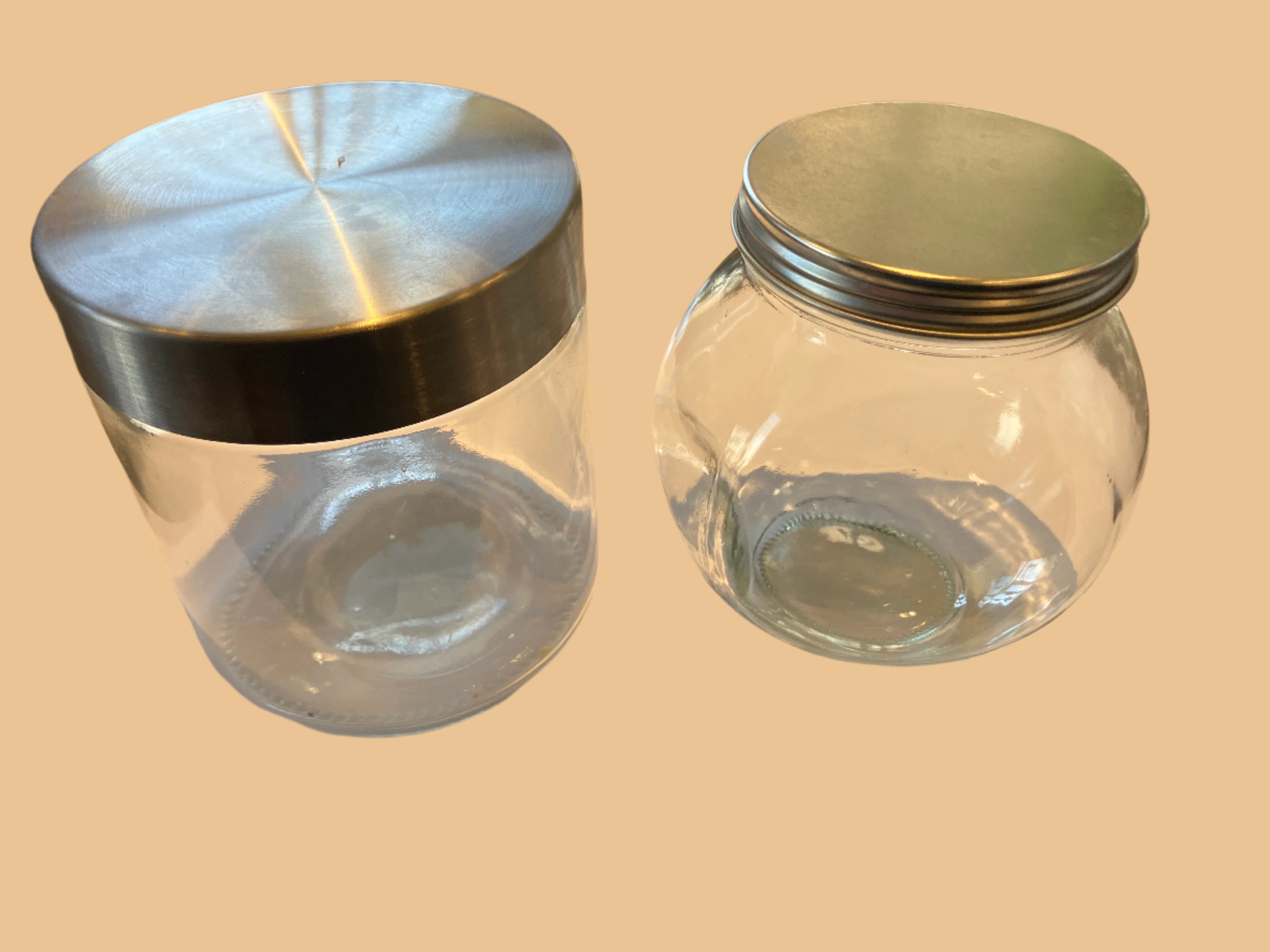 Sparky & Co Glass Treat Canister With Metal Screw-Top Lid