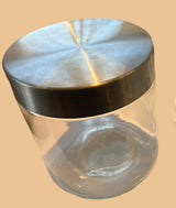 Sparky & Co Glass Treat Canister With Metal Screw-Top Lid