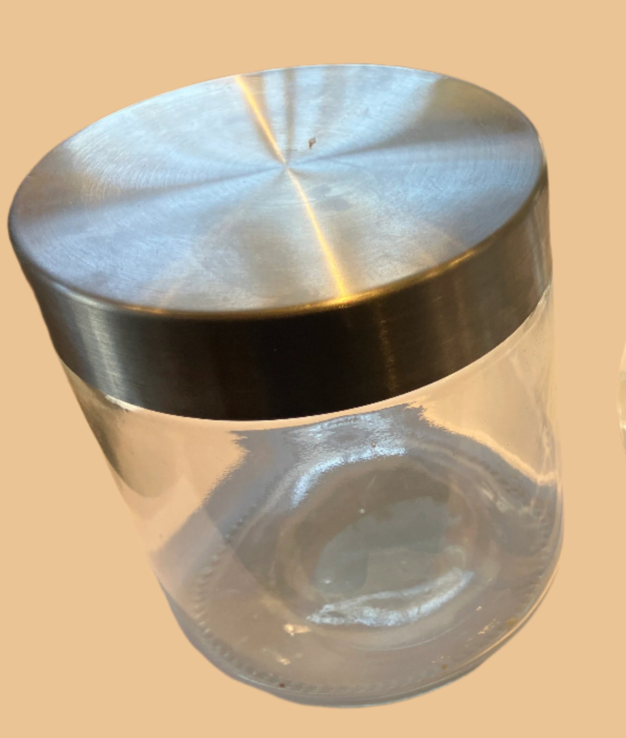 Sparky & Co Glass Treat Canister With Metal Screw-Top Lid