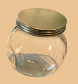 Sparky & Co Glass Treat Canister With Metal Screw-Top Lid