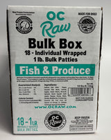 OC Raw Grain Free Bulk Raw Frozen Dog Food Box 18LB
