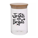 Sparky & Co Bamboo Lid Glass Treat Jar
