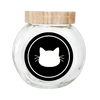 Sparky & Co Bamboo Top Small Glass Cat Treat Jar