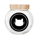 Sparky & Co Bamboo Top Small Glass Cat Treat Jar