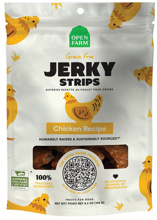 Open Farm Grain-Free Jerky Strips Chicken 5.6oz Dog Treats