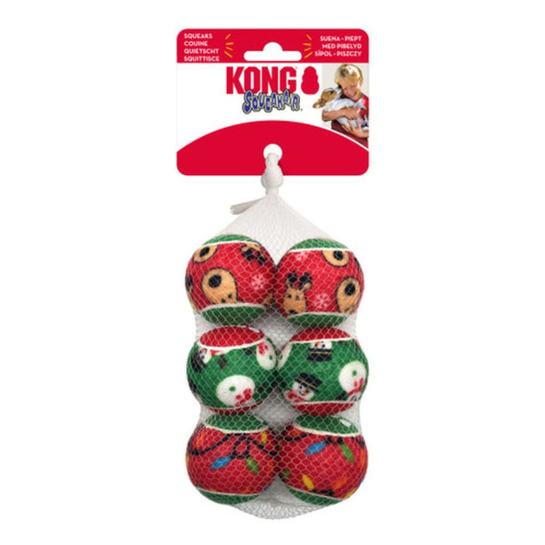 Kong SqueakerAir Holiday Balls 6pk Small Dog Toys