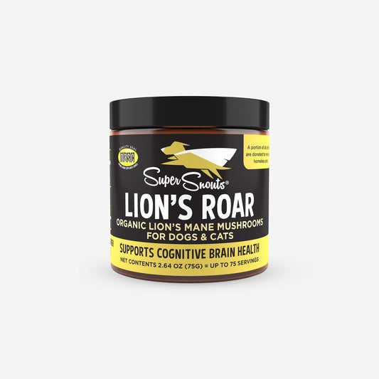 Super Snouts Lion's Roar Mushrooms for Cognitive Brain Health in Dogs & Cats