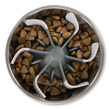 Messy Mutts Universal Slow Feeder Bowl Insert with Suction 7.5" Grey