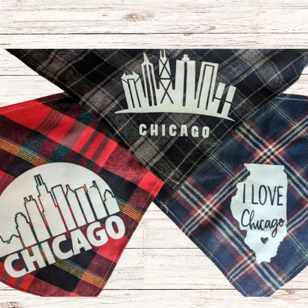 Sparky & Co Flannel Plaid Chicago Collection Pet Bandana