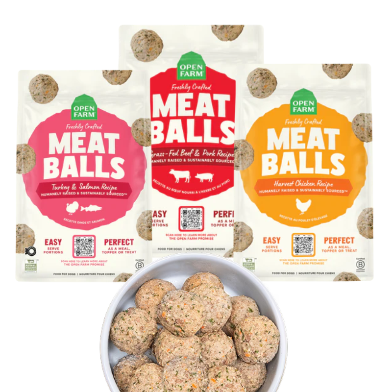 Open Farm Frozen Freshly Cooked Meatballs 14oz Dog Treats