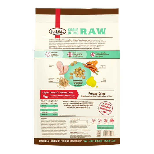 Primal Kibble in the Raw Chicken Dog Food