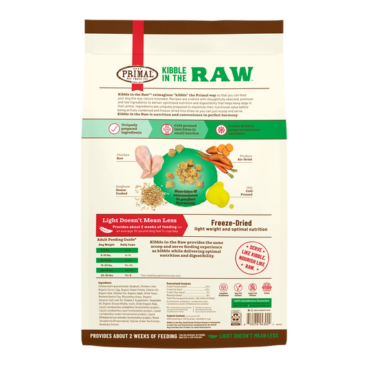 Primal Kibble in the Raw Small Breed Chicken Dog Food