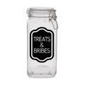 Sparky & Co Treats & Bribes Glass Treat Canister With Latch-Style Lid 57oz
