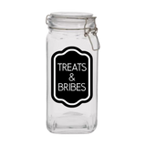 Sparky & Co Treats & Bribes Glass Treat Canister With Latch-Style Lid 57oz