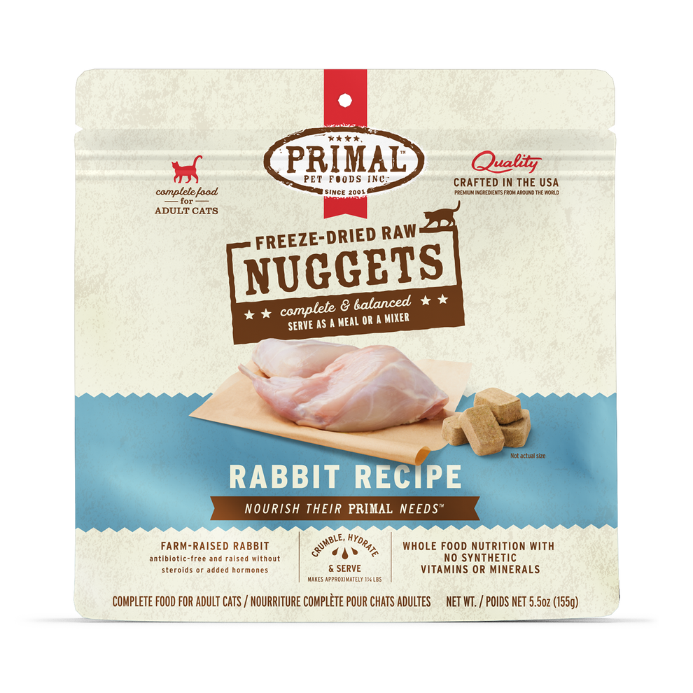 Primal Raw Freeze-Dried Rabbit Cat Food | Paw Naturals