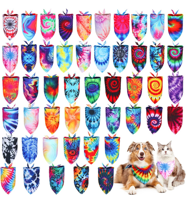 Sparky & Co Summer 2024 Tie-Dyed Bandana Collar Accessory for Dogs & Cats
